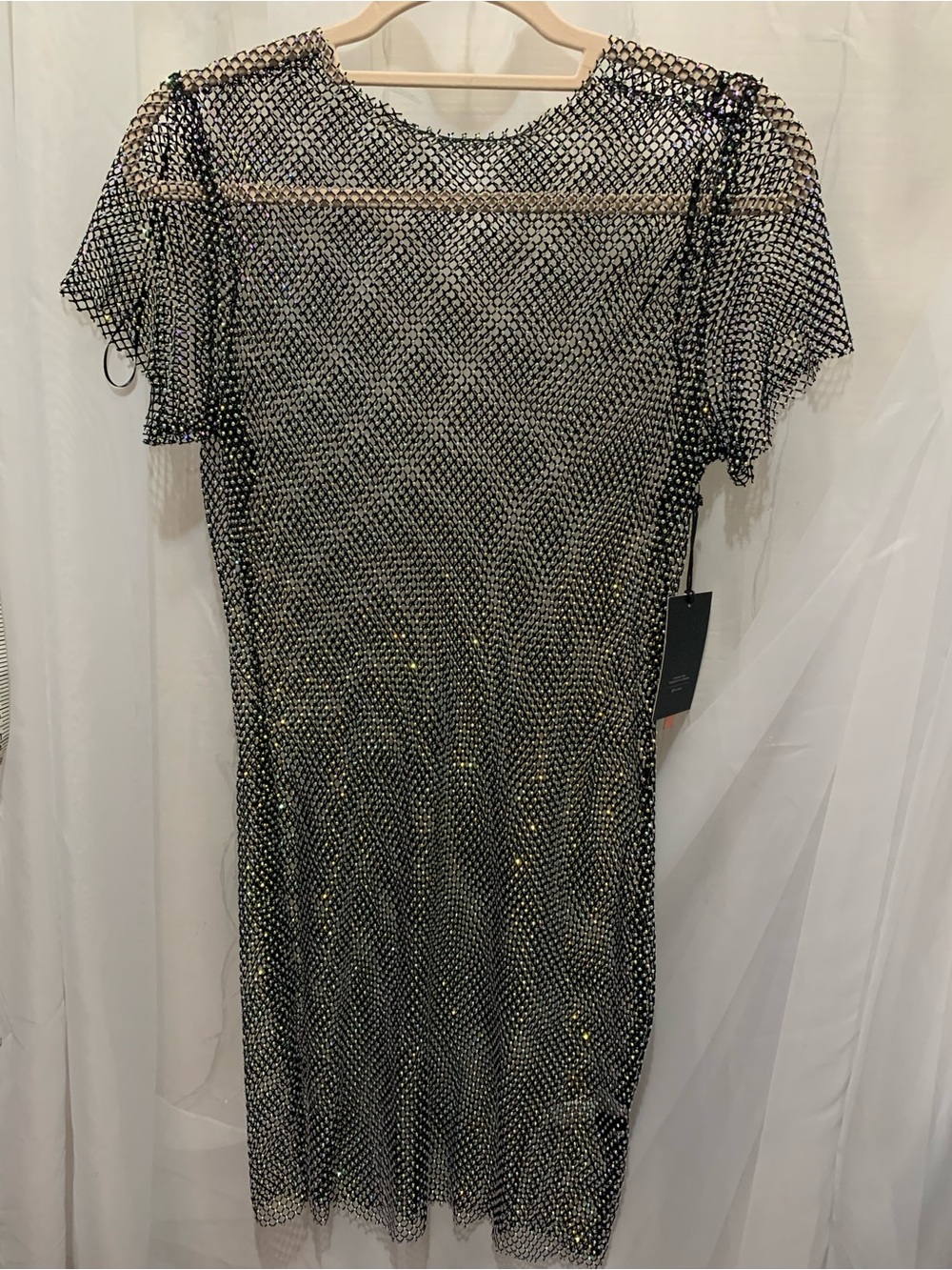 Iris Rhinestone Fishnet Slip Dress - Picture 6 of 7